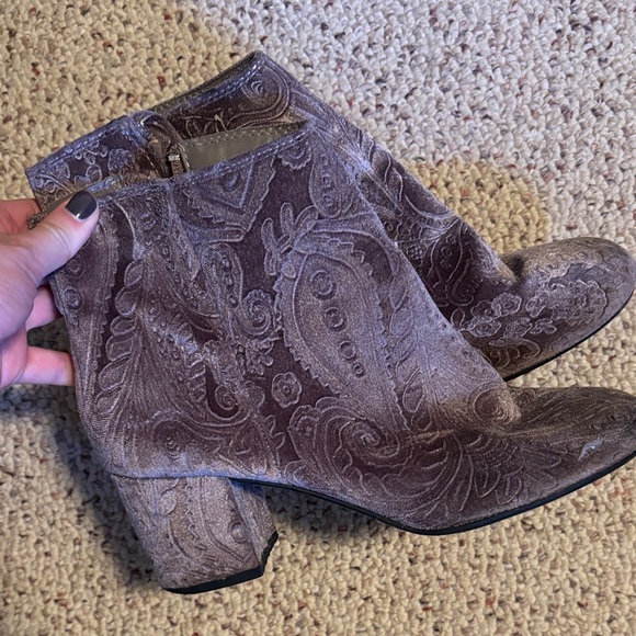 Zigi Soho Paisley Velvet Ankle Boots - Brown - Picture 1 of 5
